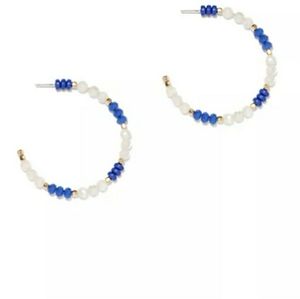 BNWT Goldtone Beaded Hoop Earring